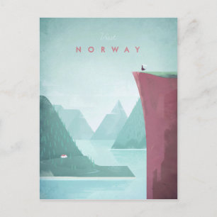 Poster voor reizen door Noorwegen - Art Briefkaart