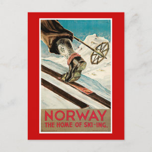 Poster voor reizen door Noorwegen Briefkaart