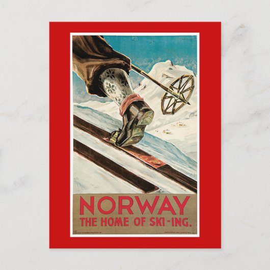 Poster voor reizen door Noorwegen Briefkaart (Voorkant)