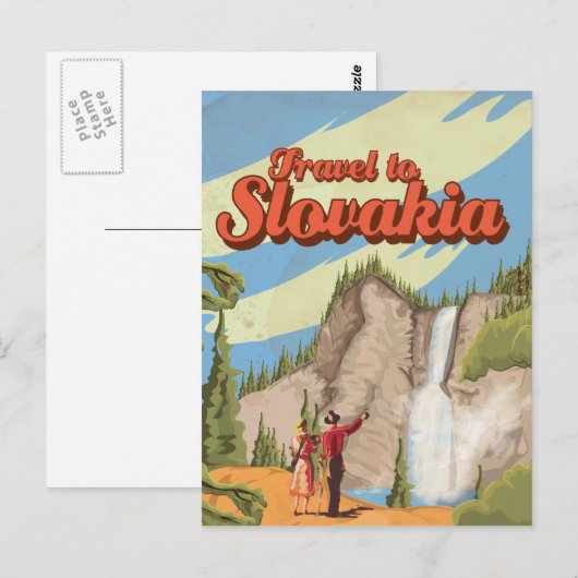 Poster voor reizen door Slowakije Briefkaart (Voorkant / Achterkant)
