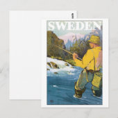 Poster voor reizen door Zweden Briefkaart (Voorkant / Achterkant)