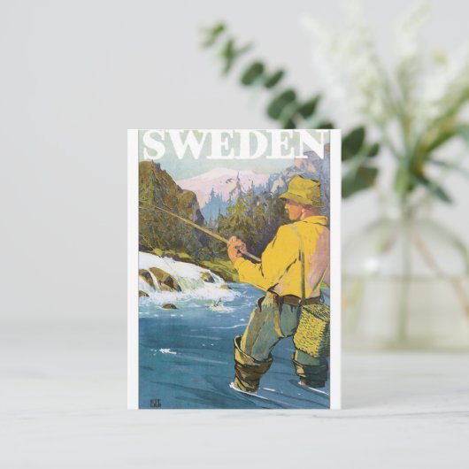 Poster voor reizen door Zweden Briefkaart (Staand voorkant)