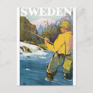 Poster voor reizen door Zweden Briefkaart