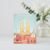 Poster voor reizen in Barcelona - Art Briefkaart (Staand voorkant)
