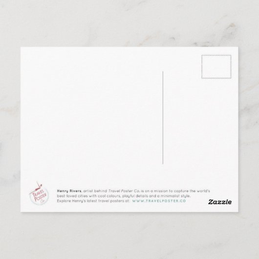 Poster voor reizen in Barcelona - Art Briefkaart (Achterkant)