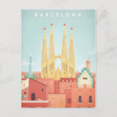 Poster voor reizen in Barcelona - Art Briefkaart (Voorkant)
