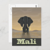 Poster voor reizen in het Malinese landschap Vinta Briefkaart (Voorkant / Achterkant)