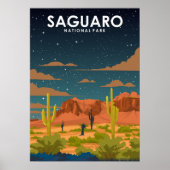 Poster voor reizen in het nationale park Saguaro (Voorkant)