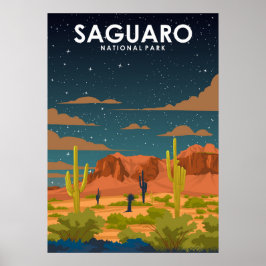 Poster voor reizen in het nationale park Saguaro