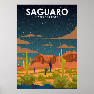 Poster voor reizen in het nationale park Saguaro