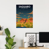 Poster voor reizen in het nationale park Saguaro (Thuiskantoor)