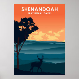 Poster voor reizen in het nationale park Shenandoa