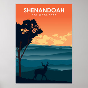 Poster voor reizen in het nationale park Shenandoa
