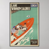 Poster voor reizen in het Winnipesaukee-meer (Voorkant)