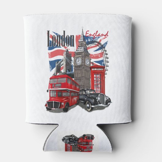 Poster voor reizen in Londen Blikjeskoeler (Achterkant)