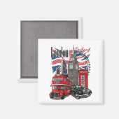 Poster voor reizen in Londen Magneet (Voorkant / Achterkant)