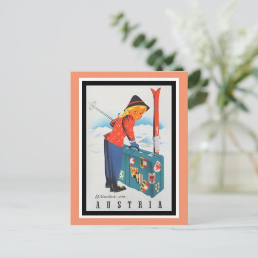 Poster voor reizen in Oostenrijk Briefkaart (Staand voorkant)