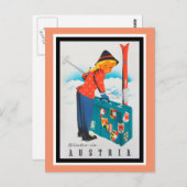 Poster voor reizen in Oostenrijk Briefkaart (Voorkant / Achterkant)
