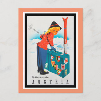 Poster voor reizen in Oostenrijk Briefkaart