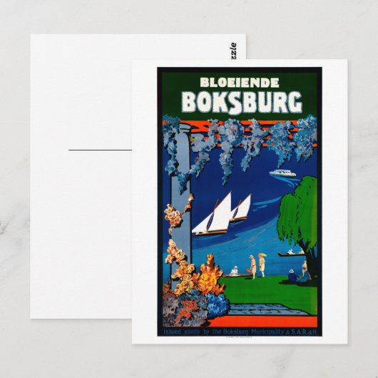 Poster voor reizen in Zuid-Afrika Boksburg Briefkaart (Voorkant / Achterkant)