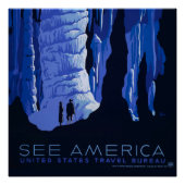 Poster voor reizen met reisafdruk (Voorkant)