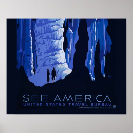 Poster voor reizen met reisafdruk (Voorkant)