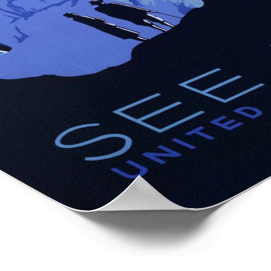 Poster voor reizen met reisafdruk (Hoek)