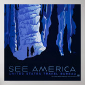 Poster voor reizen met reisafdruk (Voorkant)