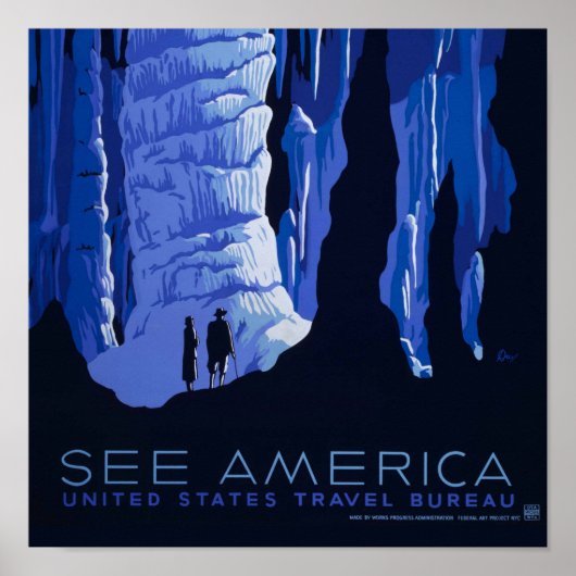 Poster voor reizen met reisafdruk (Voorkant)