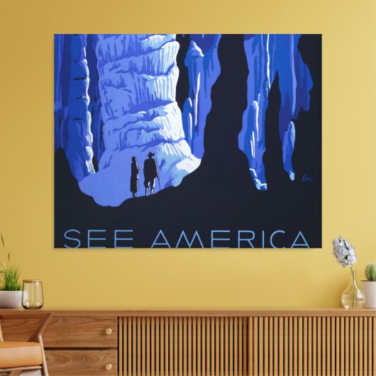 Poster voor reizen met reisafdruk canvas afdruk (Insitu (Woonkamer))