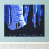 Poster voor reizen met reisafdruk canvas afdruk (Insitu (Houten vloer))