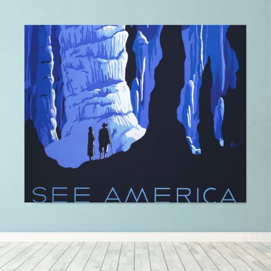 Poster voor reizen met reisafdruk canvas afdruk (Insitu (Houten vloer))