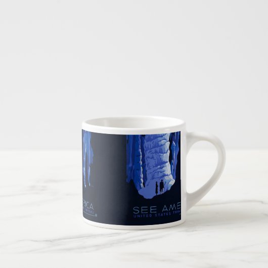 Poster voor reizen met reisafdruk espresso kop (Rechts)