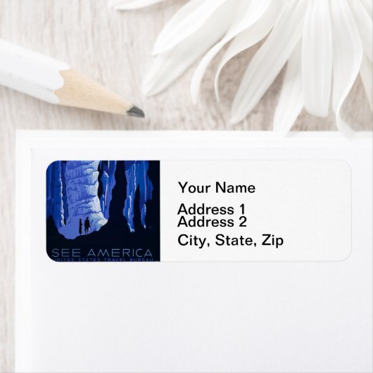 Poster voor reizen met reisafdruk etiket (Insitu)