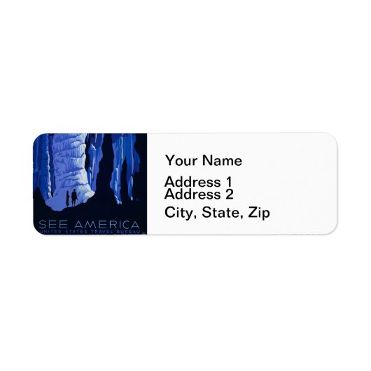 Poster voor reizen met reisafdruk etiket (Voorkant)