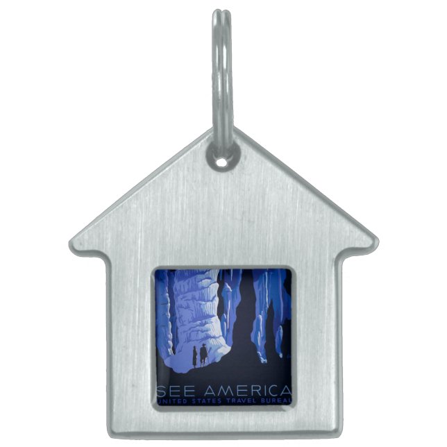 Poster voor reizen met reisafdruk huisdieren naamplaatje (Voorkant)