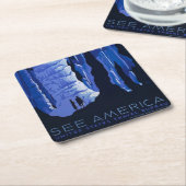 Poster voor reizen met reisafdruk kartonnen onderzetters (Schuin)