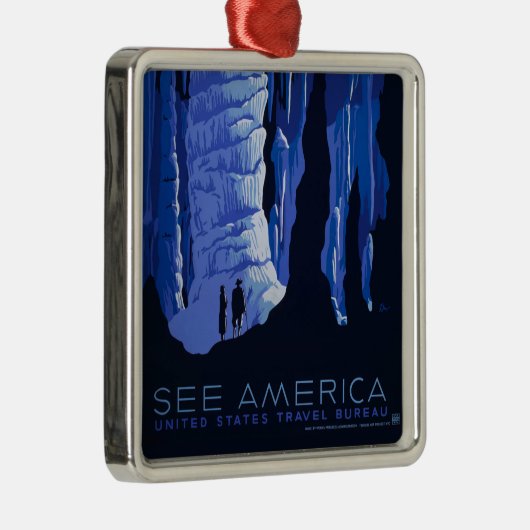 Poster voor reizen met reisafdruk metalen ornament (Rechts)