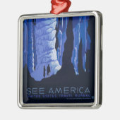 Poster voor reizen met reisafdruk metalen ornament (Links)