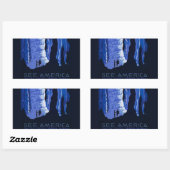 Poster voor reizen met reisafdruk rechthoekige sticker (Vel)