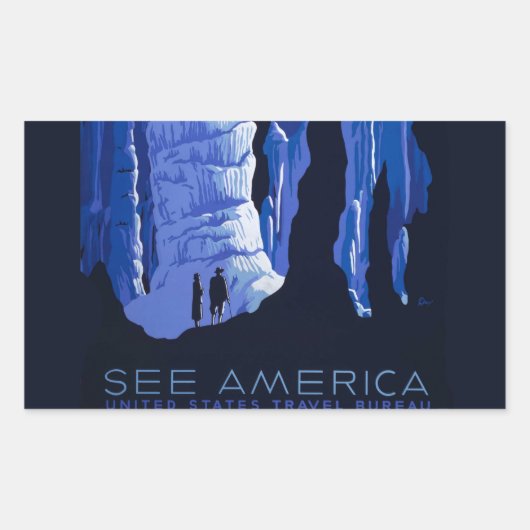 Poster voor reizen met reisafdruk rechthoekige sticker (Voorkant)