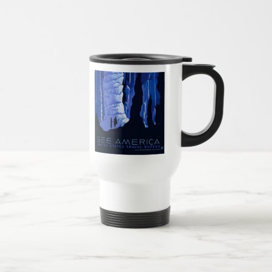 Poster voor reizen met reisafdruk reisbeker (Rechts)