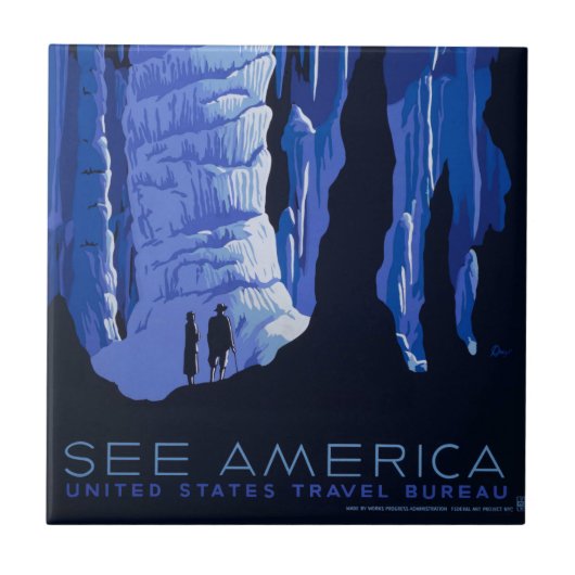 Poster voor reizen met reisafdruk tegeltje (Voorkant)