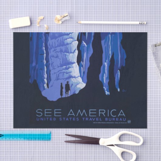 Poster voor reizen met reisafdruk tissuepapier (Craft)