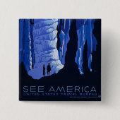 Poster voor reizen met reisafdruk vierkante button 5,1 cm (Voorkant)