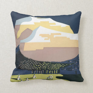 POSTER voor reizen met WPA-Vintage Montana Kussen
