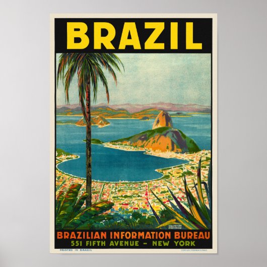 Poster voor reizen naar Brazilië 1940 (Voorkant)