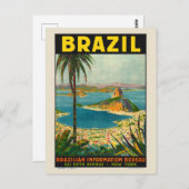 Poster voor reizen naar Brazilië 1940 Briefkaart (Voorkant / Achterkant)