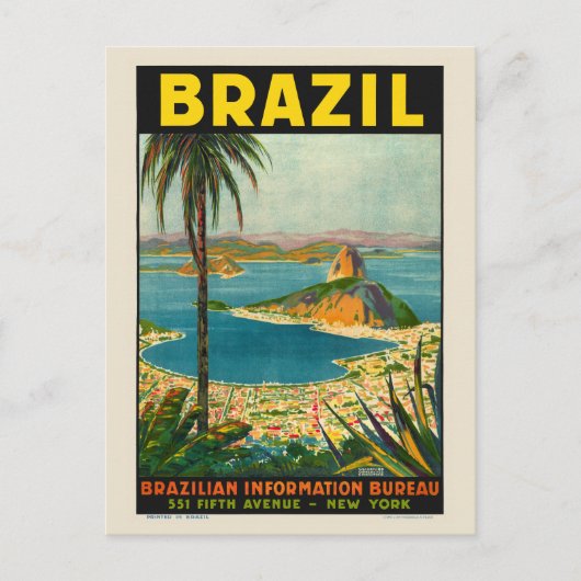Poster voor reizen naar Brazilië 1940 Briefkaart (Voorkant)