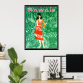 Poster voor reizen naar Hawaii Vintage (Thuiskantoor)